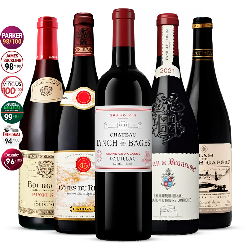 Pack 5 Vins Les Incontournables du Rouge